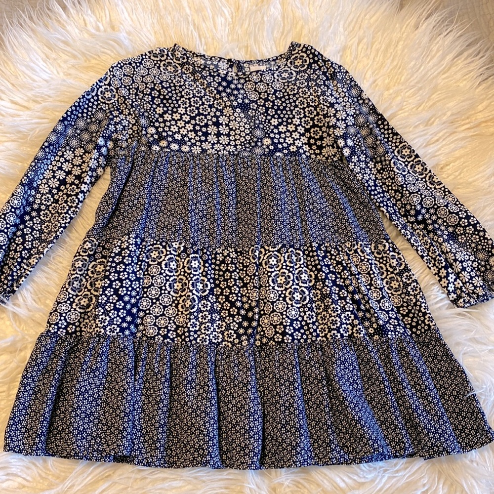Gap girls dress size xs navy floral print